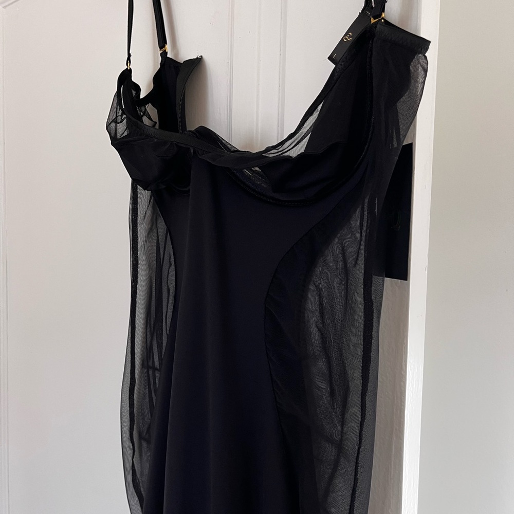 God Save Queens Black Midi Dress